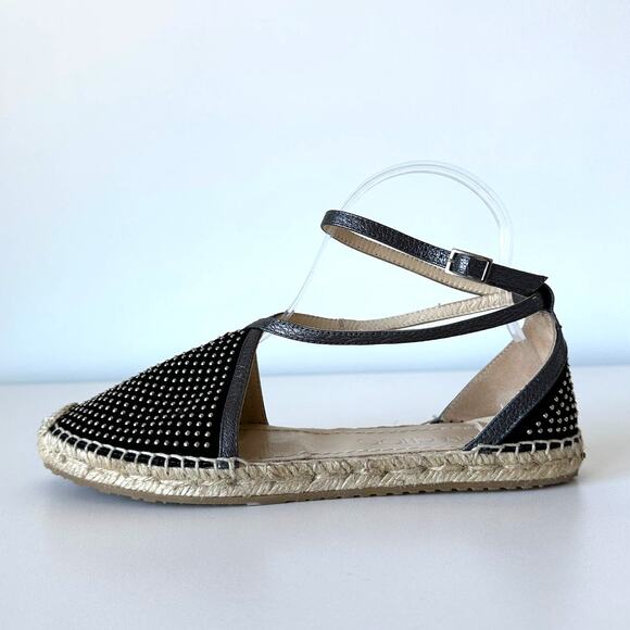 Jimmy Choo Donna Studded Espadrille Flat Black Size 36.5 / US 6.5 B - Picture 5 of 16
